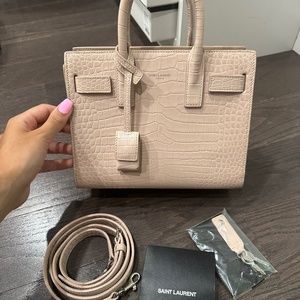 YSL Sac De Jour nano croc-effect leather tote